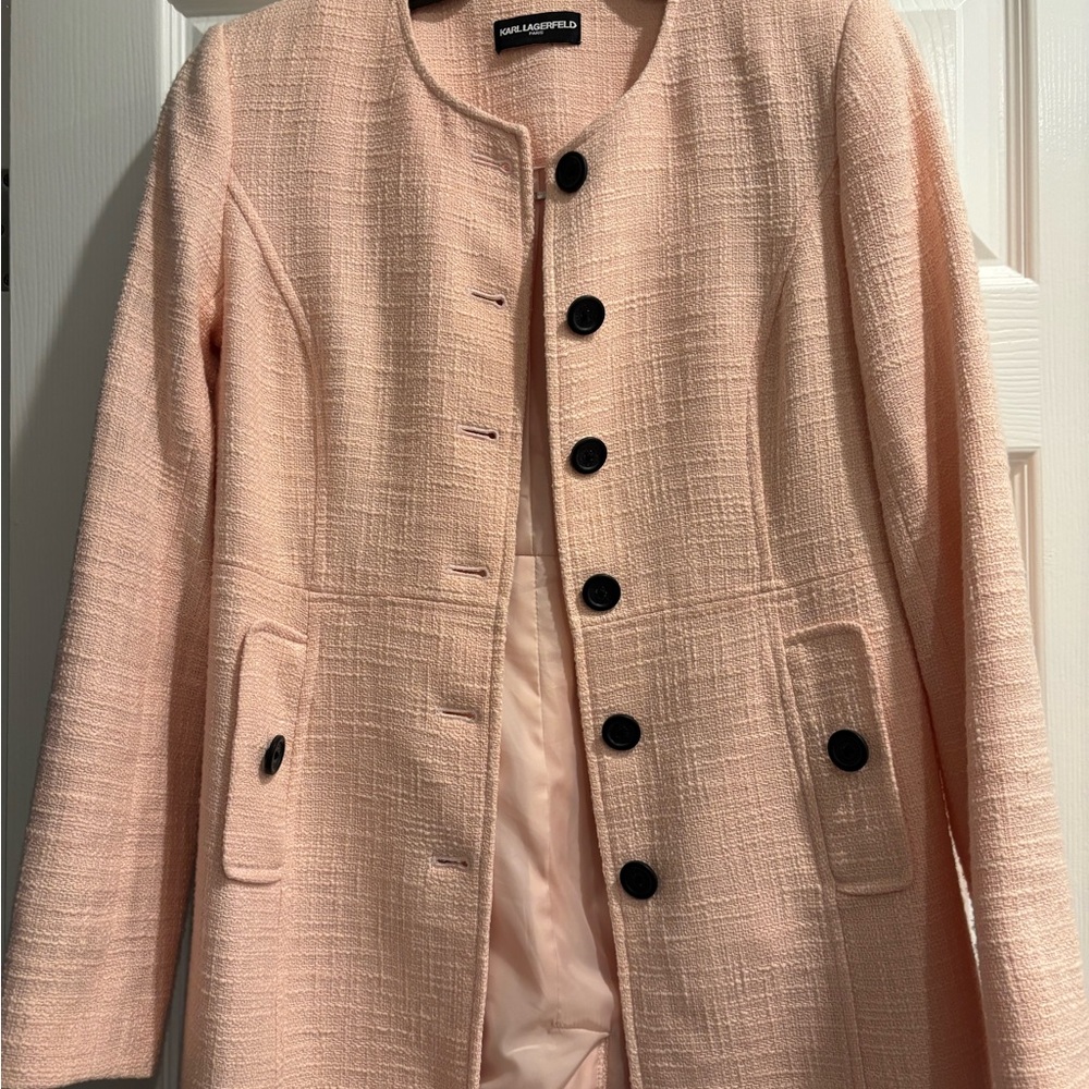 Karl Lagerfeld Pink Blazer Structured Tailored